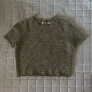 Gray Short Sleeve Women's Sweater